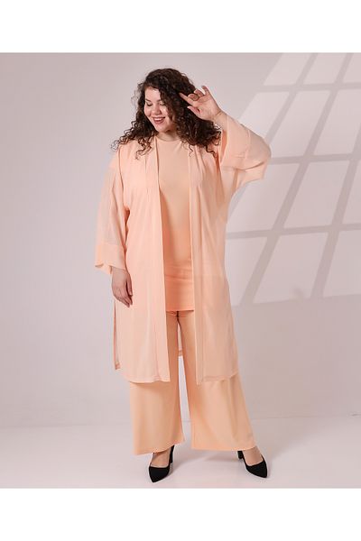 Fi'l Arz Fashion Patterned Chiffon Double Set