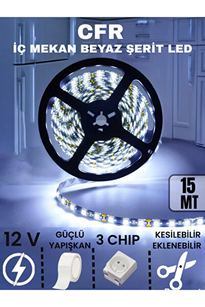 CFR LED AYDINLATMA 3 Çipli Iç Mekan Şerit Led Tüm Mekanlar-(trafosuz) 5,10,20,30,40,50,100m