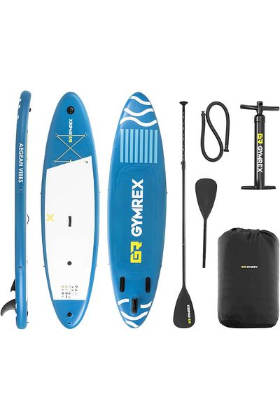 Gymrex Placă SUP gonflabilă cu două camere și accesorii 125 kg - albastră