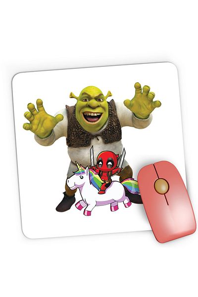 OEM Mousepad Gaming Shrek Deadpool Scary Unicorn, 21x19 cm
