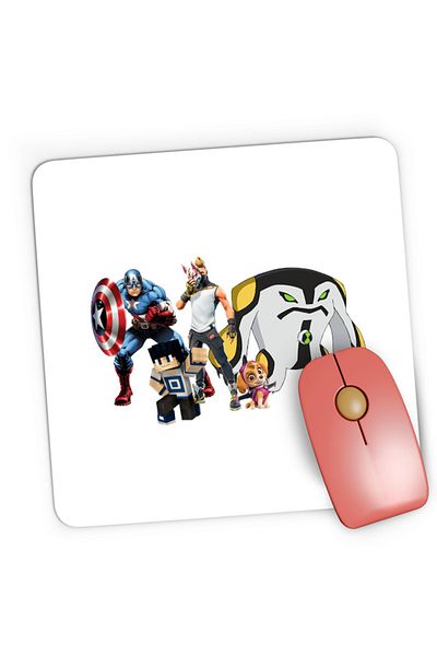 OEM Mousepad Gaming Captain America Fortnite Fox Skin Minecraft Steve Paw Patrol, 21x19 cm