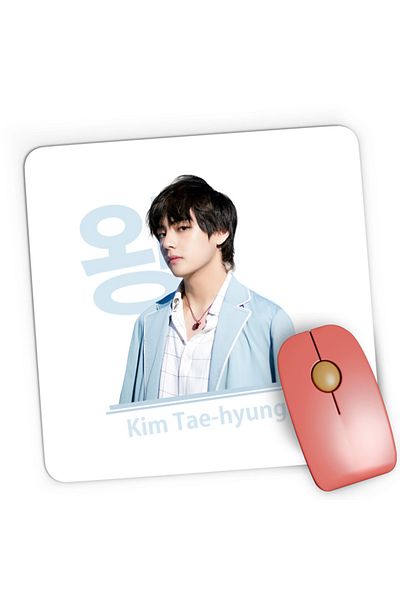 OEM Mousepad Gaming BTS V Tae Hyung King Vocals Heart Korean Model, 21x19 cm
