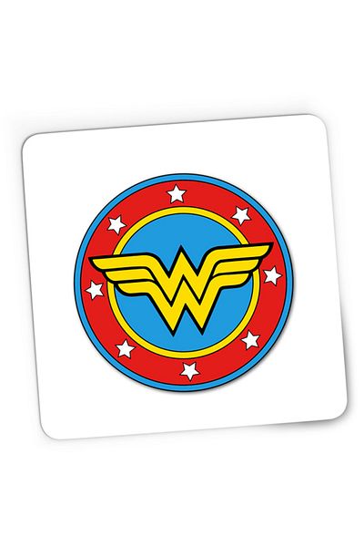 OEM Mousepad Gaming Wonder Woman Logo Symbol Stars Flag Round Marvel DC, 21x19 cm