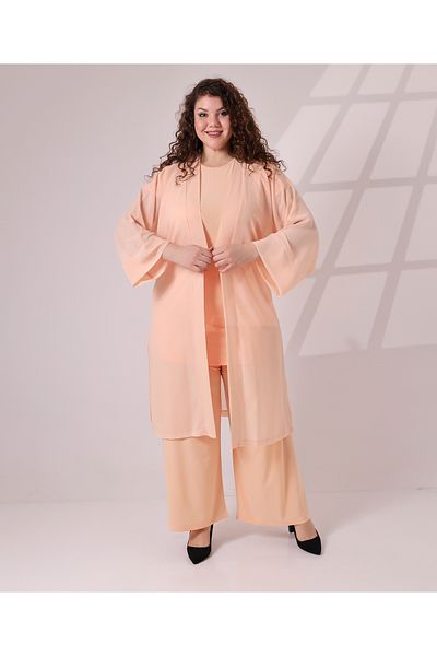 Fi'l Arz Fashion Patterned Chiffon Double Set