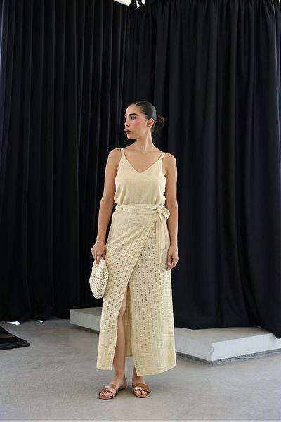 Özge Özgenç Side Tie Glitter Skirt