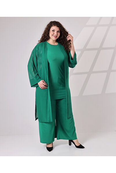 Fi'l Arz Fashion Patterned Chiffon Double Set