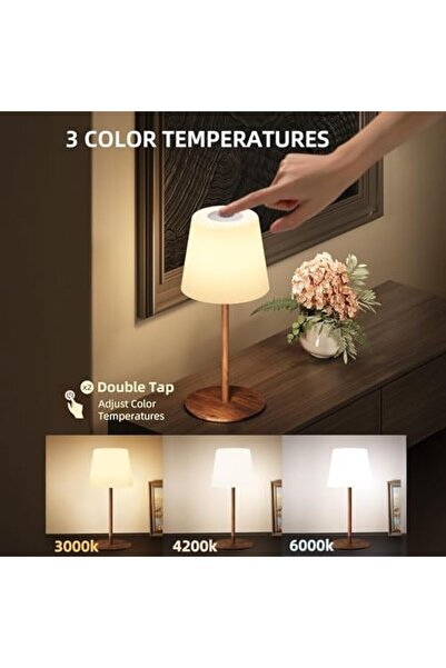 EZVALO Cordless Dimmable Table Lamp with 4500mAh Battery, Waterproof Rechargeable Night Light