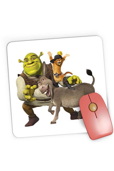 OEM Mousepad Gaming Shrek Donkey Puss In The Boots Story, 21x19 cm