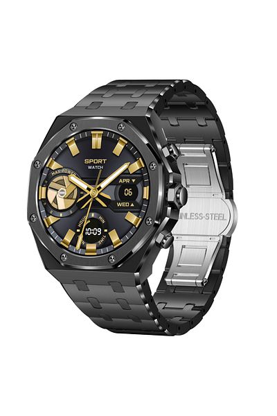 OEM TWINKLER Smartwatch TKY-AK68, 1.43" HD Display, Bluetooth 5.2, Health & Fitness Tracker, Black