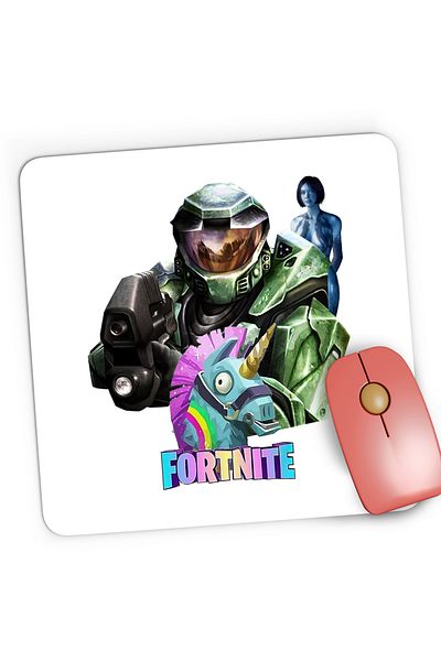 OEM Mousepad Gaming Halo Chief Cortana Fortnite Lama Battle, 21x19 cm