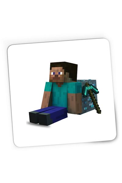 OEM Mousepad Gaming Minecraft Diamond Cube Pickaxe Mining Sit Steve, 21x19 cm