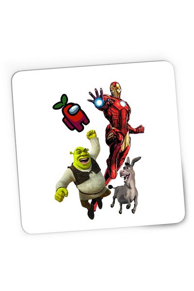 OEM Mousepad Gaming Ironman Shrek Among Us Flying Space, 21x19 cm