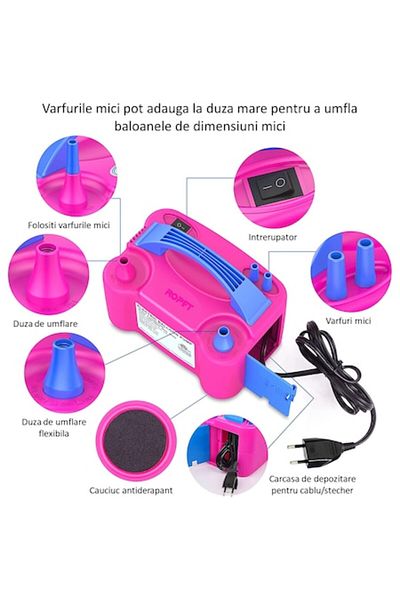Ropet Professional Compressor Pump for Inflating Balloons and Inflatable Objects, 600W, 220V,
