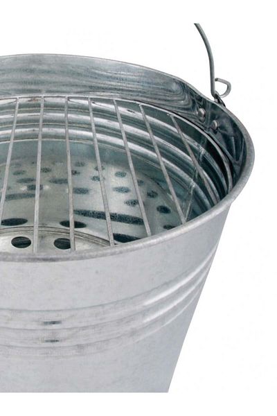 Esschert Design Esschert bucket grill, charcoal, metal/wood, silver/, 31 x 34 cm