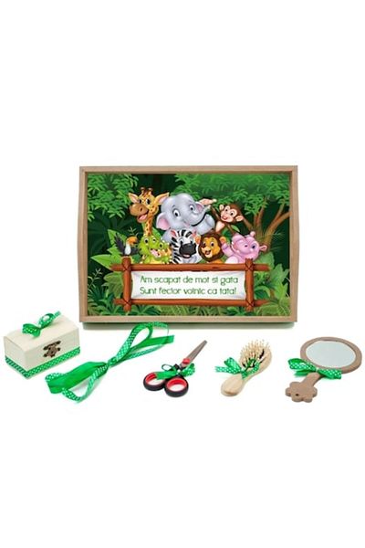 OEM Tavita mot/turta, 6 piese, Model 'Jungle', 35x20cm, Multicolor