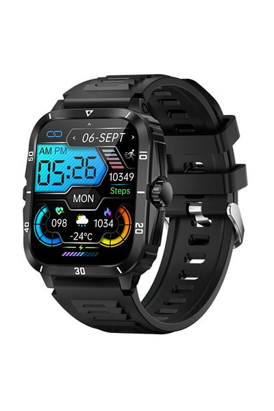 OEM Men's Smartwatch COOSTAR KT71, 1.96" HD, BT 5.2, DaFit, Silicone, Black, Sport