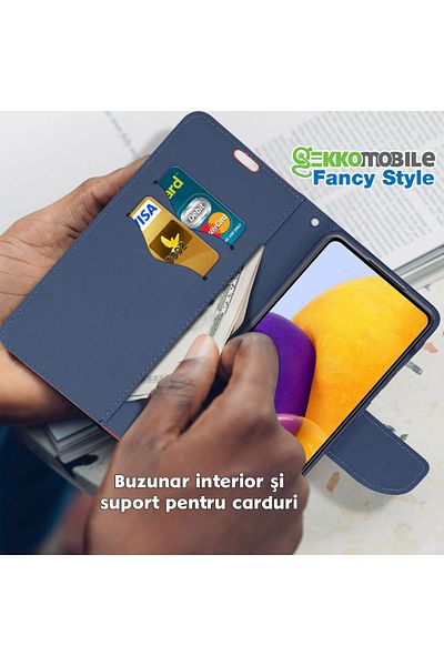 Gekko Mobile Husă tip carte pentru Huawei P9 Lite (2016) - Fancy Book, închidere magnetică - Roșu