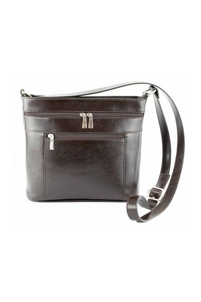 Magazinul de genti Women's handbag made of genuine leather, model 262, Dark brown