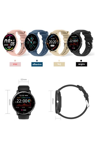 OEM Ceas Smartwatch Unisex TWINKLER TKY-ZL02Cpro, 1.28" TFT, BT 5.2, DaFit, Silicon, Gold, Sport