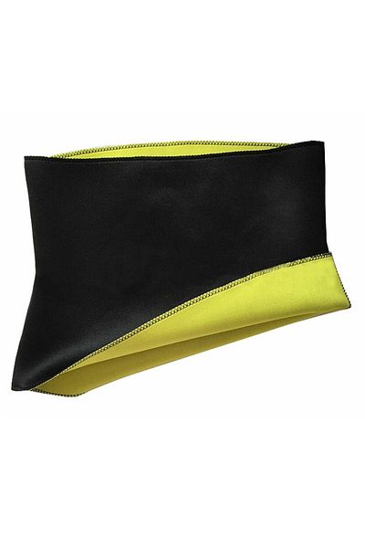 Aptel Centura abdomen, neopren, negru/galben, 33×22 cm