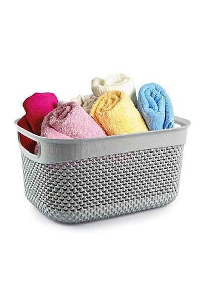 Üçsan Drop Design Rectangular Plastic Laundry Basket 15 x 29 x 21.5cm
