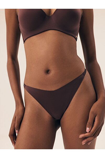 ESOTIQ Women's Thong Panties Comfy Bonded Hems & Decoraitve Strings Back Cut-Out | Bosco