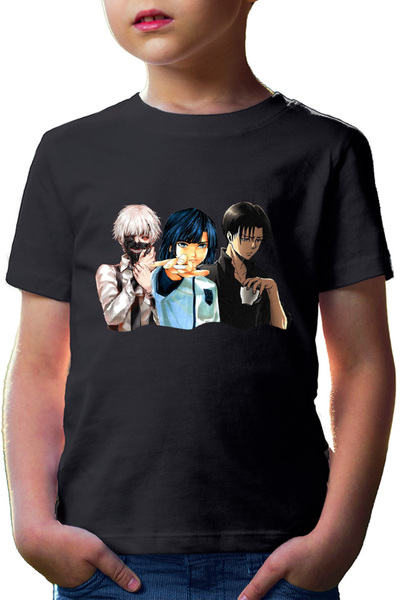 OEM Παιδικό μπλουζάκι Hikaru no Go Attack on Titan Levi Tokyo Ghoul Kaneki Ak...