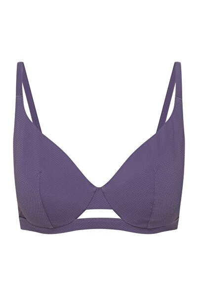 ESOTIQ Non-Padded Bikini Top Swim Bra Underwired with Decorative Cut Out & Textured Fabric | Sunrise