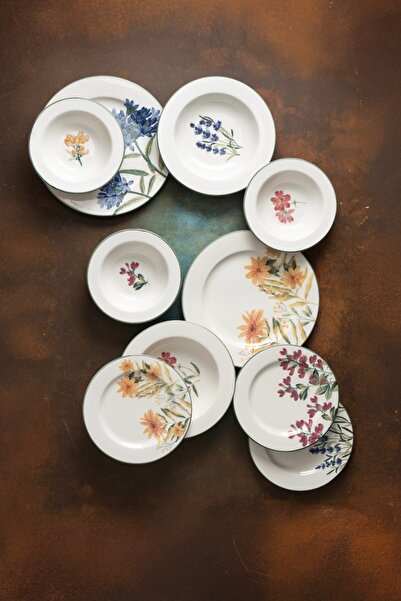 tabakevi Tabak Evi Porselen New Flower Garden Yemek Takımı 6 Kişilik 24 Parça BNS24YKPRS1104