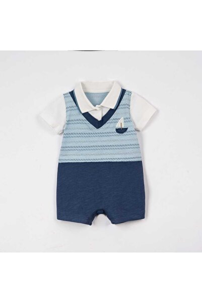 Lino Baby YELKENLİ ALTTAN ÇITÇITLI ERKEK BEBEK TULUM