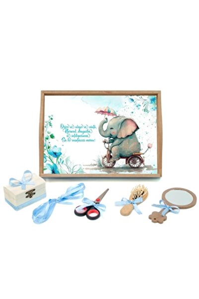 OEM Tavita mot, 6 piese, Model 'Elefantelul Sportiv', 35x20cm, Multicolor