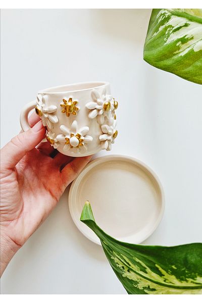 WEBBMODA Handmade Chamomile Cup Set