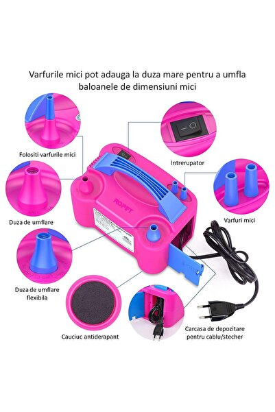 Ropet Professional Compressor Pump for Inflating Balloons and Inflatable Objects, 600W, 220V,