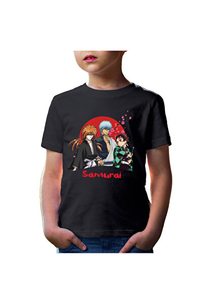 OEM Παιδικό μπλουζάκι Rurouni Kenshin Samurai Trio Text Sepuku
