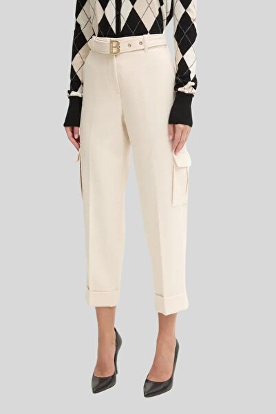 BluGirl Kadın Kargo Pantalon Krem