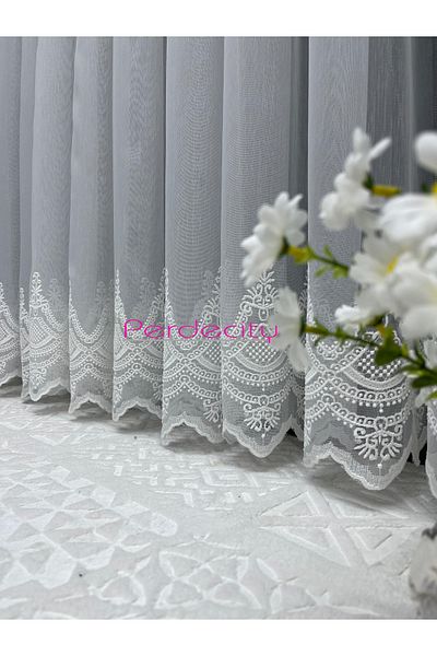PERDECITY Bamboo Ttm Floor Skirt Embroidered Tulle Curtain Ironing Not Asking Not Wrinkle Suitable for Any Room