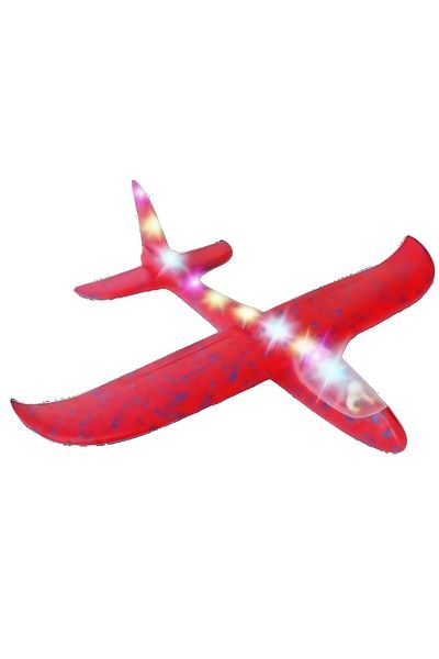 Flippy Glider Plane with Pilot, Flippy, Polystyrene, With Lights Along the Entire Length, 47 cm, Red
