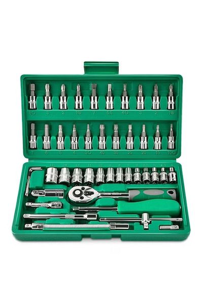 Shawty Set de scule cu 46 de piese, SHAWTY, S0018-46, oțel CR-V, verde