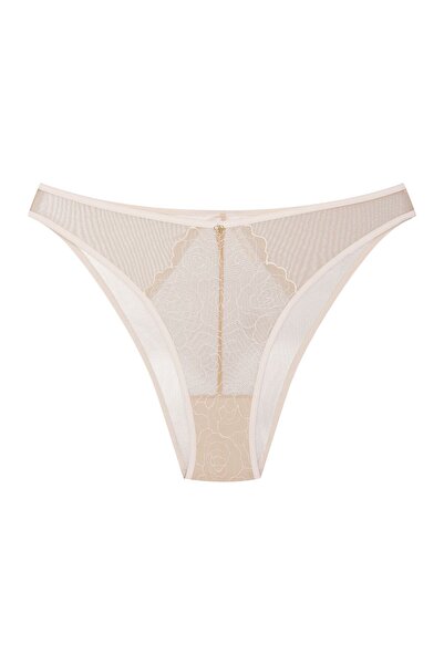 ESOTIQ Chiloți brazilieni pentru femei, din plasă, cu broderie și pandantiv | Batty