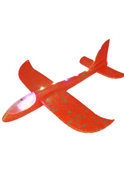 Flippy Glider Plane with Pilot, Flippy, Polystyrene, With Lights Along the Entire Length, 47 cm, Red