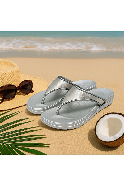 Perletti Papuci de damă, – Flip-Flop argintii, 38 EU