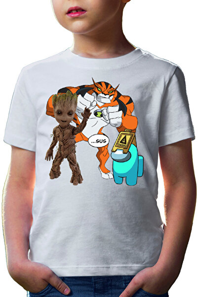 OEM Παιδικό T-shirt Baby Groot Ben 10 Huge Cat Among Us Top