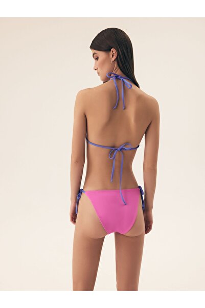 Bloovii Side Tie Bikini Bottom Brief Two-Sided Blue & Pink Low Waist | Ibiza