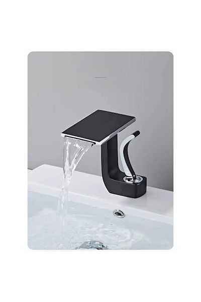 SMART GADGETS C&A Baterie lavoar baie, Cascade Premium Class, Monocomandă, Design minimalist, Oțel inoxidabil, Negru