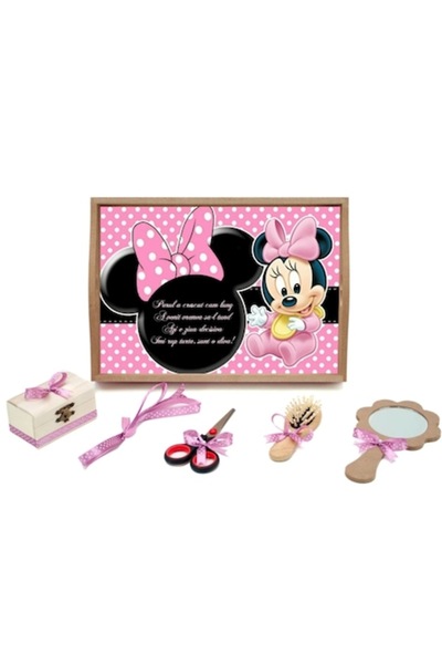 OEM Tavă pentru ceremonie de tuns, Baby Minnie Mouse, 35x20cm, multicoloră