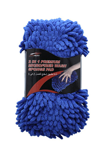 AUTOSMART إسفنجة غسيل من الألياف الدقيقة الفاخرة 2 في 1 مع فرشاة