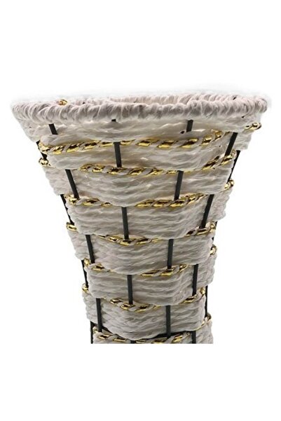 OEM Decorative Vase, Plastic Weaving, 12x24cm, White