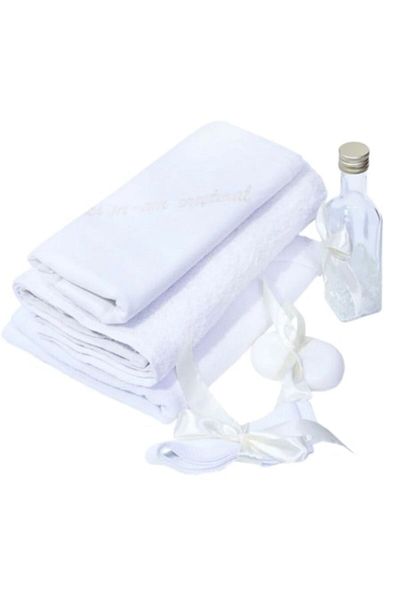 OEM Trusou Botez, 6 piese, 'Azi m-am crestinat', Brodat, Alb