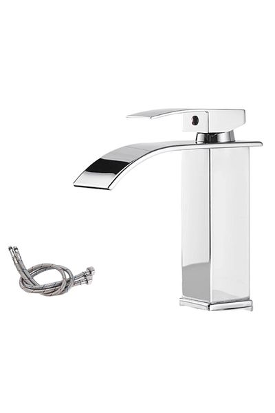 SMART GADGETS C&A Bathroom Faucet, Cascade Type, Single Lever, Minimalist Design, Easy Installation, Stainless Steel