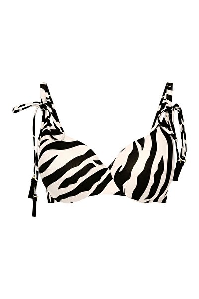 ESOTIQ Push-Up Bikini Top Swim Bra Underwired Smooth Cups & Decorative Ties x Eva Minge | Zibraz